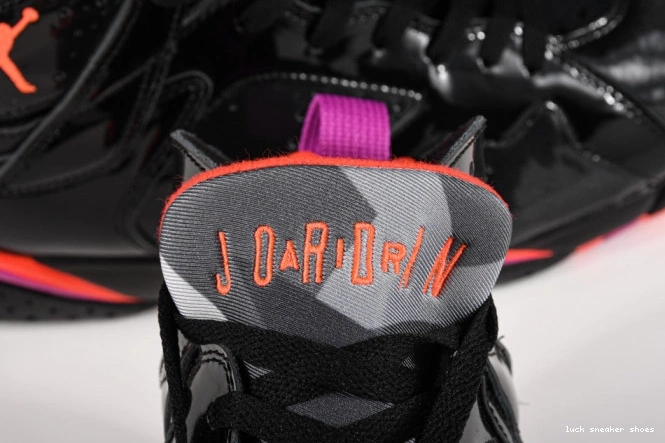 Rep LUCY 313358-006 Jordan Air 7 Black Patent Retro 0823